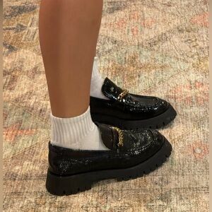Princess Polly black patent leather Loafer